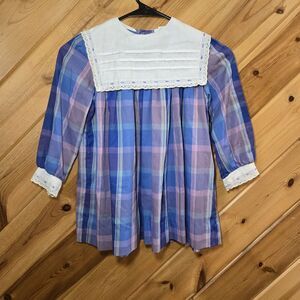 Rare Editions Vtg Union Made Girls‎ Dress Plaid Cottage/ Little House Sz 6